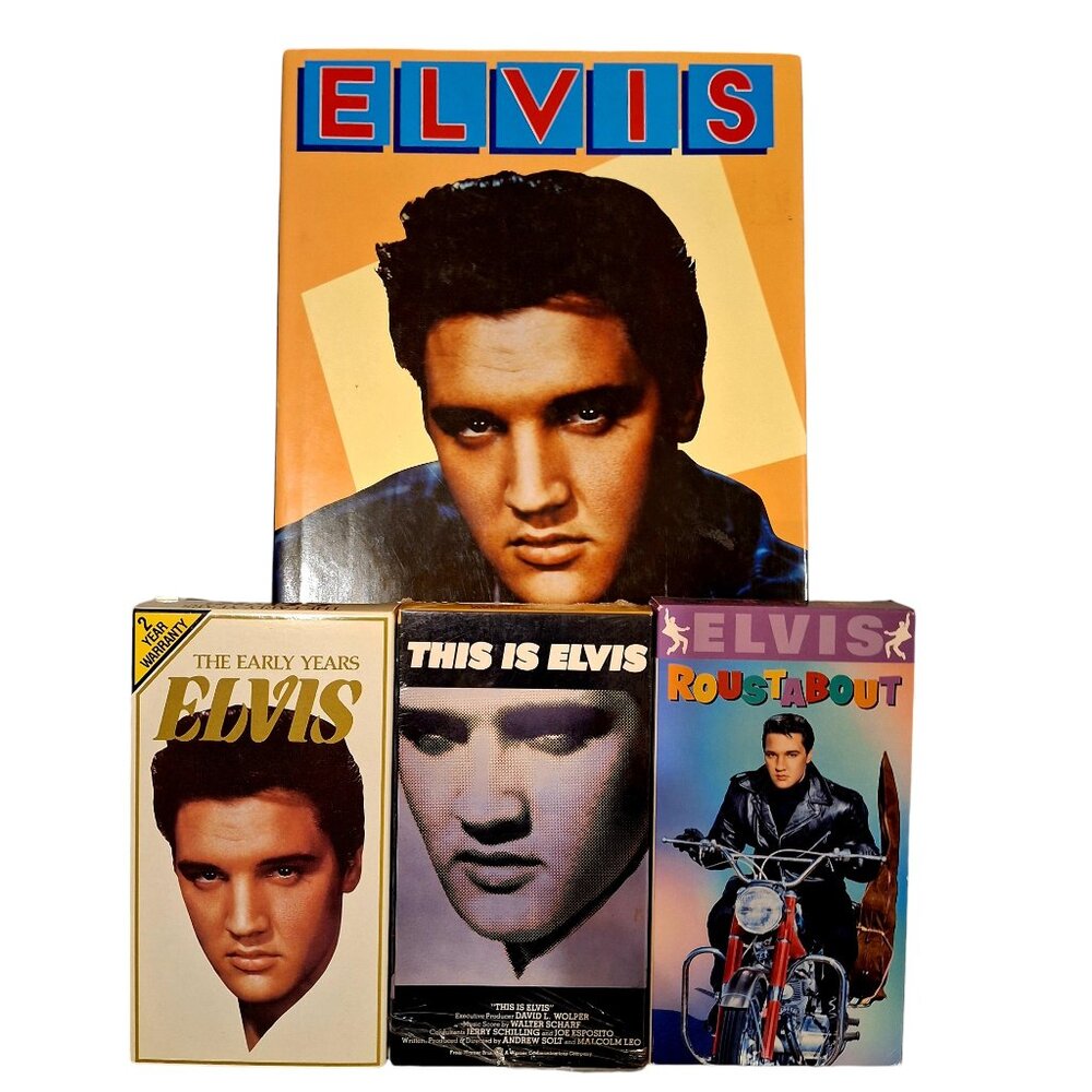 Elvis Presley Book and VHS Tape Lot